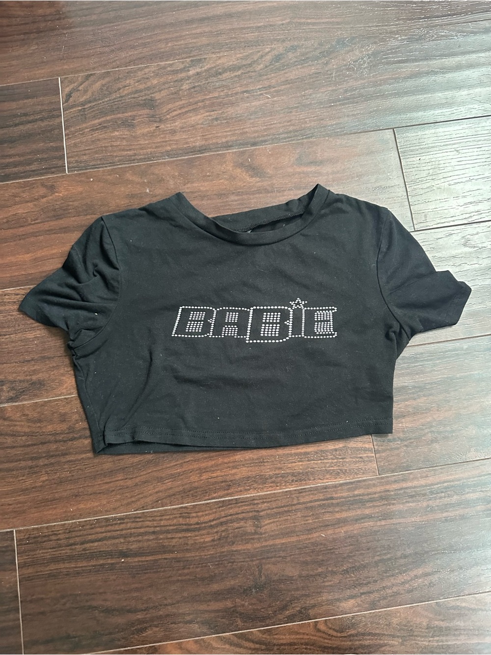 SHEIN Black 'BABIE' Cropped Tee